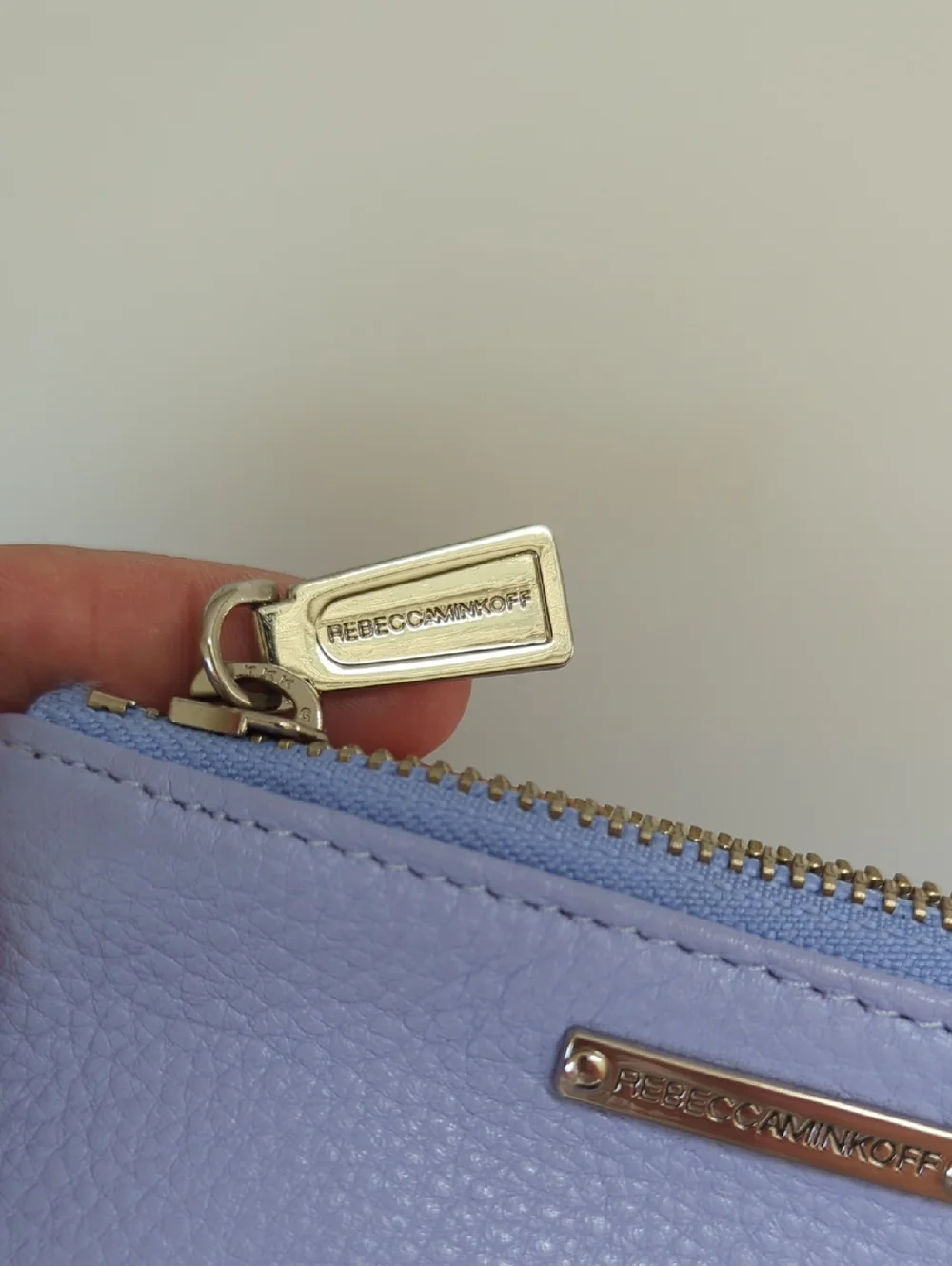Rebecca Minkoff Lavender Leather Zip Pouch